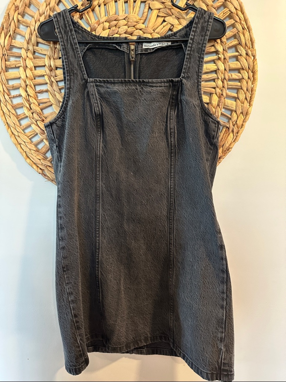 Abercrombie & Fitch Black Denim Overall Dress